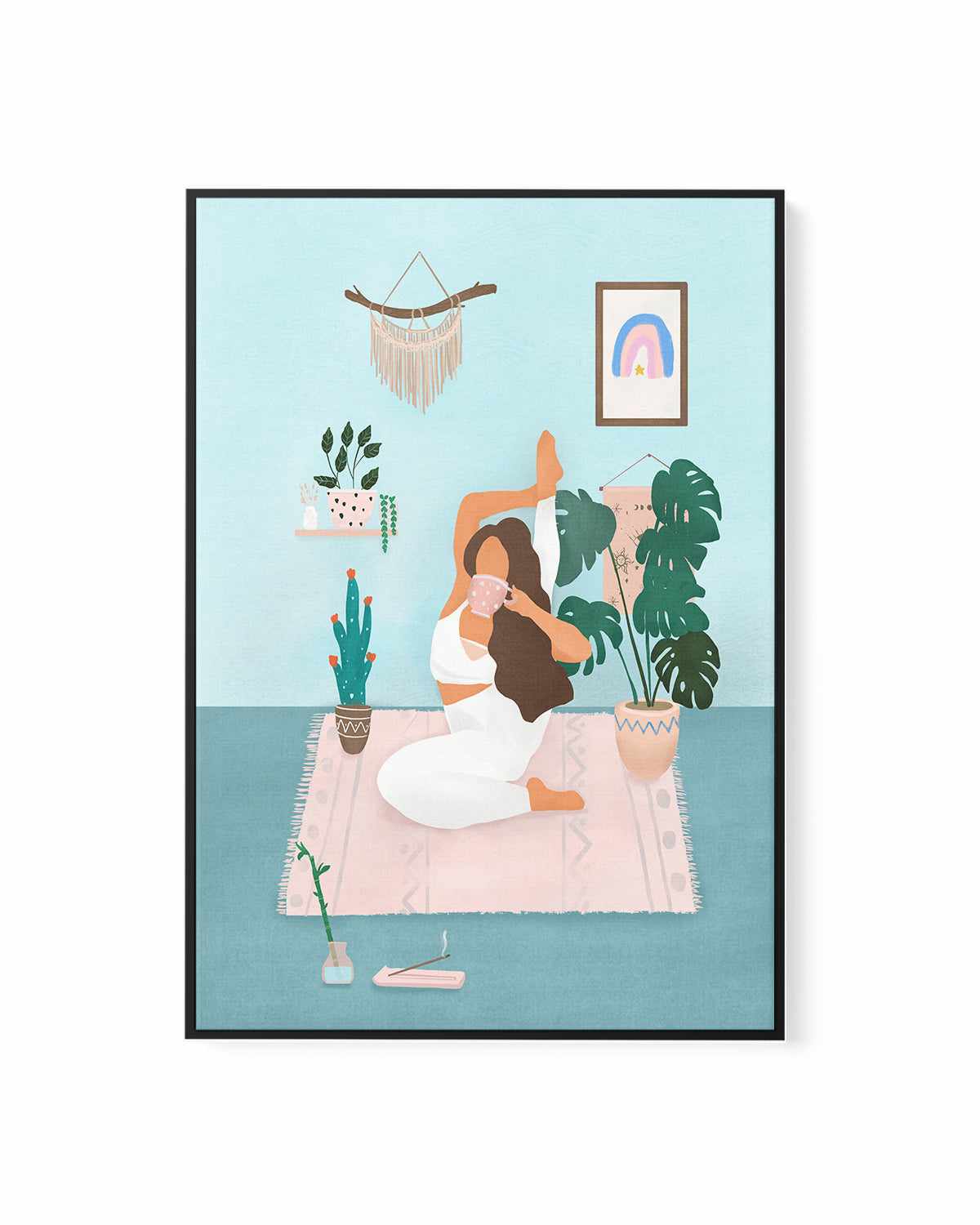 Yoga Girl by Petra Lizde | Framed Canvas Art Print