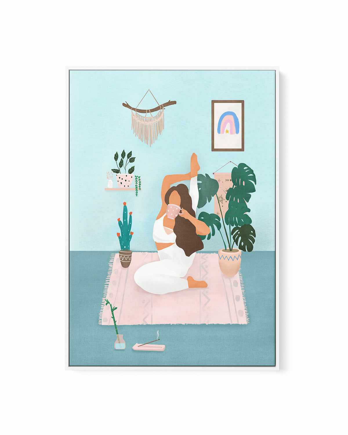 Yoga Girl by Petra Lizde | Framed Canvas Art Print