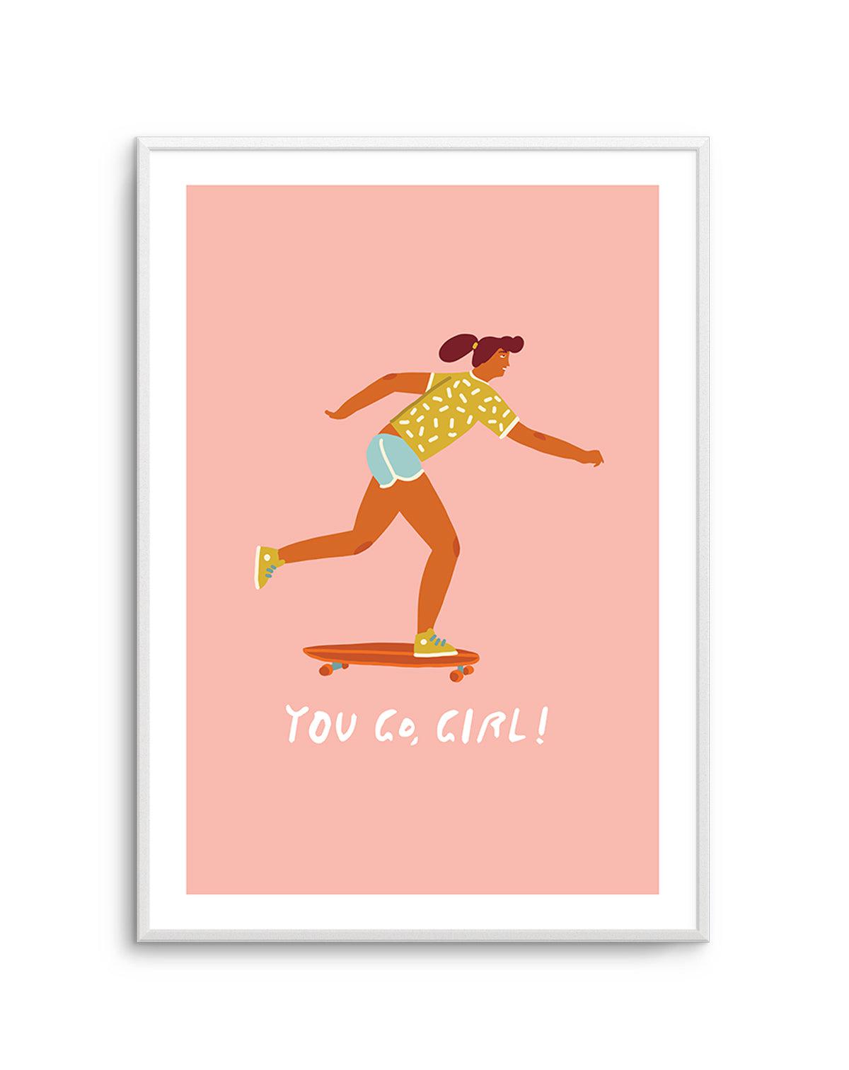 You Go Girl | Skater Art Print-PRINT-Olive et Oriel-Olive et Oriel-Buy-Australian-Art-Prints-Online-with-Olive-et-Oriel-Your-Artwork-Specialists-Austrailia-Decorate-With-Coastal-Photo-Wall-Art-Prints-From-Our-Beach-House-Artwork-Collection-Fine-Poster-and-Framed-Artwork