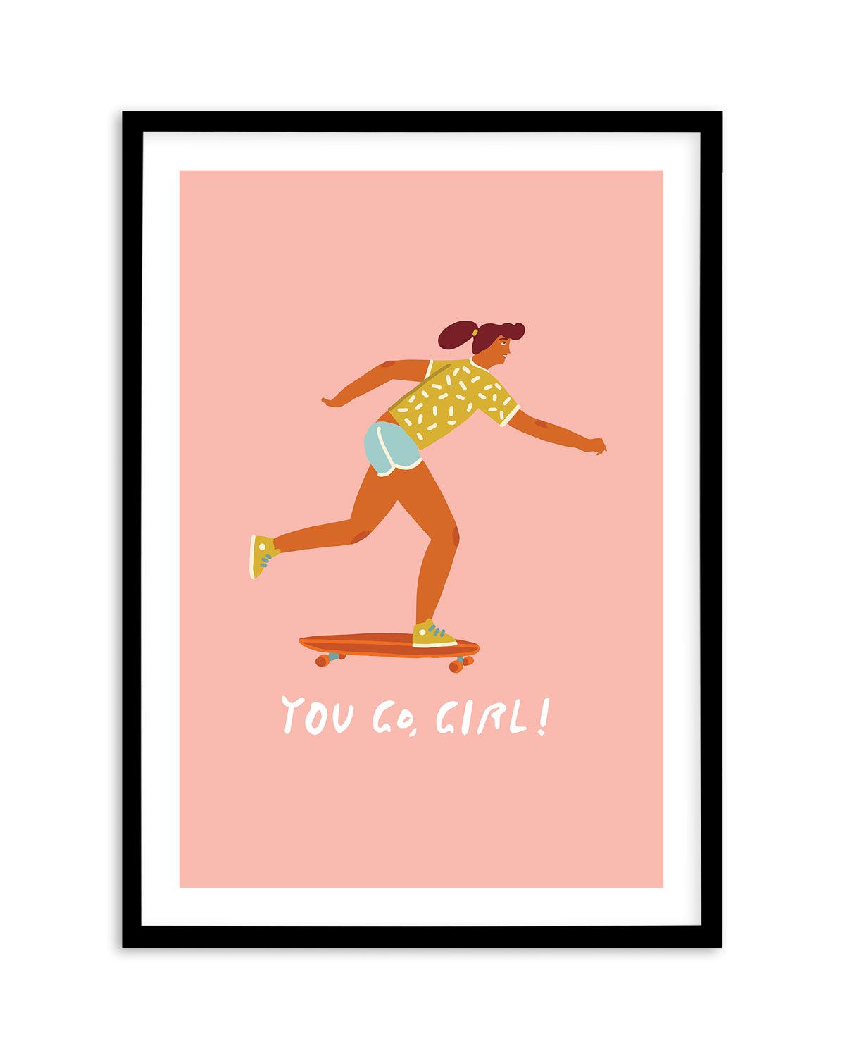 You Go Girl | Skater Art Print-PRINT-Olive et Oriel-Olive et Oriel-Buy-Australian-Art-Prints-Online-with-Olive-et-Oriel-Your-Artwork-Specialists-Austrailia-Decorate-With-Coastal-Photo-Wall-Art-Prints-From-Our-Beach-House-Artwork-Collection-Fine-Poster-and-Framed-Artwork