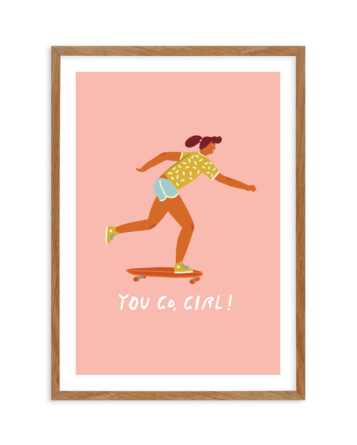 You Go Girl | Skater Art Print-PRINT-Olive et Oriel-Olive et Oriel-Buy-Australian-Art-Prints-Online-with-Olive-et-Oriel-Your-Artwork-Specialists-Austrailia-Decorate-With-Coastal-Photo-Wall-Art-Prints-From-Our-Beach-House-Artwork-Collection-Fine-Poster-and-Framed-Artwork