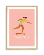 You Go Girl | Skater Art Print-PRINT-Olive et Oriel-Olive et Oriel-Buy-Australian-Art-Prints-Online-with-Olive-et-Oriel-Your-Artwork-Specialists-Austrailia-Decorate-With-Coastal-Photo-Wall-Art-Prints-From-Our-Beach-House-Artwork-Collection-Fine-Poster-and-Framed-Artwork