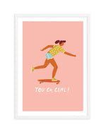 You Go Girl | Skater Art Print-PRINT-Olive et Oriel-Olive et Oriel-Buy-Australian-Art-Prints-Online-with-Olive-et-Oriel-Your-Artwork-Specialists-Austrailia-Decorate-With-Coastal-Photo-Wall-Art-Prints-From-Our-Beach-House-Artwork-Collection-Fine-Poster-and-Framed-Artwork
