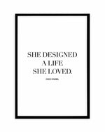 A Life She Loved | Coco Chanel Art Print-PRINT-Olive et Oriel-Olive et Oriel-A5 | 5.8" x 8.3" | 14.8 x 21cm-Black-With White Border-Buy-Australian-Art-Prints-Online-with-Olive-et-Oriel-Your-Artwork-Specialists-Austrailia-Decorate-With-Coastal-Photo-Wall-Art-Prints-From-Our-Beach-House-Artwork-Collection-Fine-Poster-and-Framed-Artwork