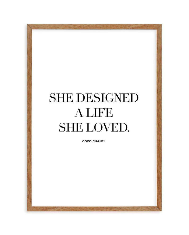 A Life She Loved | Coco Chanel Art Print-PRINT-Olive et Oriel-Olive et Oriel-50x70 cm | 19.6" x 27.5"-Walnut-With White Border-Buy-Australian-Art-Prints-Online-with-Olive-et-Oriel-Your-Artwork-Specialists-Austrailia-Decorate-With-Coastal-Photo-Wall-Art-Prints-From-Our-Beach-House-Artwork-Collection-Fine-Poster-and-Framed-Artwork
