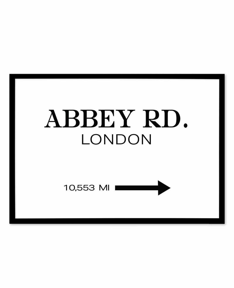 Abbey Road, London Art Print-PRINT-Olive et Oriel-Olive et Oriel-A5 | 5.8" x 8.3" | 14.8 x 21cm-Black-With White Border-Buy-Australian-Art-Prints-Online-with-Olive-et-Oriel-Your-Artwork-Specialists-Austrailia-Decorate-With-Coastal-Photo-Wall-Art-Prints-From-Our-Beach-House-Artwork-Collection-Fine-Poster-and-Framed-Artwork