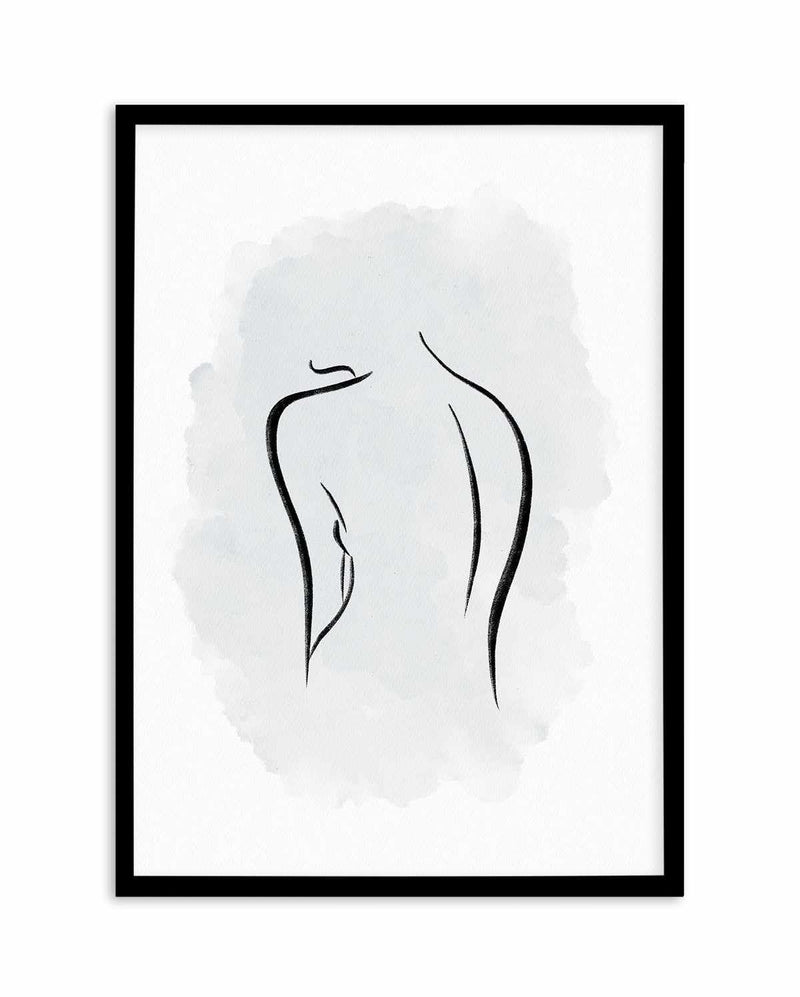 Abstract Body I | Periwinkle Blue Art Print-PRINT-Olive et Oriel-Olive et Oriel-A5 | 5.8" x 8.3" | 14.8 x 21cm-Black-With White Border-Buy-Australian-Art-Prints-Online-with-Olive-et-Oriel-Your-Artwork-Specialists-Austrailia-Decorate-With-Coastal-Photo-Wall-Art-Prints-From-Our-Beach-House-Artwork-Collection-Fine-Poster-and-Framed-Artwork
