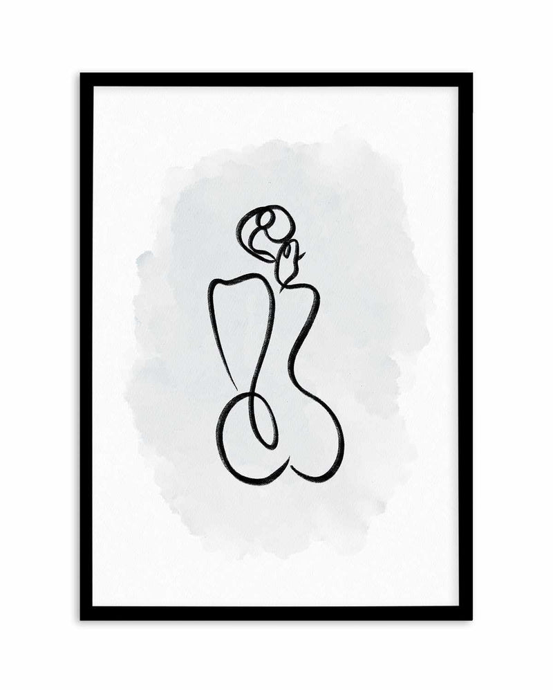 Abstract Body II | Periwinkle Blue Art Print-PRINT-Olive et Oriel-Olive et Oriel-A5 | 5.8" x 8.3" | 14.8 x 21cm-Black-With White Border-Buy-Australian-Art-Prints-Online-with-Olive-et-Oriel-Your-Artwork-Specialists-Austrailia-Decorate-With-Coastal-Photo-Wall-Art-Prints-From-Our-Beach-House-Artwork-Collection-Fine-Poster-and-Framed-Artwork