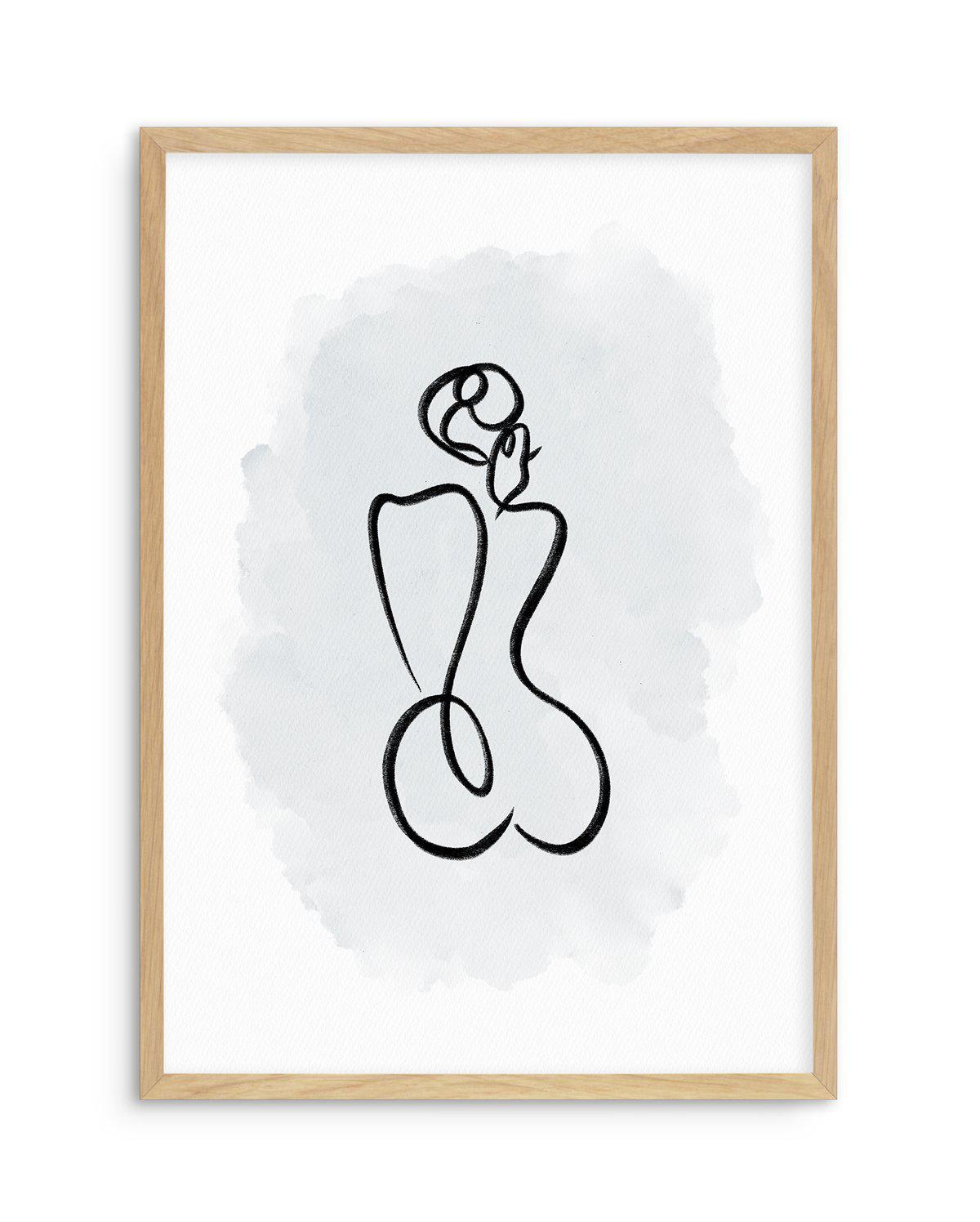 Abstract Body II | Periwinkle Blue Art Print-PRINT-Olive et Oriel-Olive et Oriel-A5 | 5.8" x 8.3" | 14.8 x 21cm-Oak-With White Border-Buy-Australian-Art-Prints-Online-with-Olive-et-Oriel-Your-Artwork-Specialists-Austrailia-Decorate-With-Coastal-Photo-Wall-Art-Prints-From-Our-Beach-House-Artwork-Collection-Fine-Poster-and-Framed-Artwork