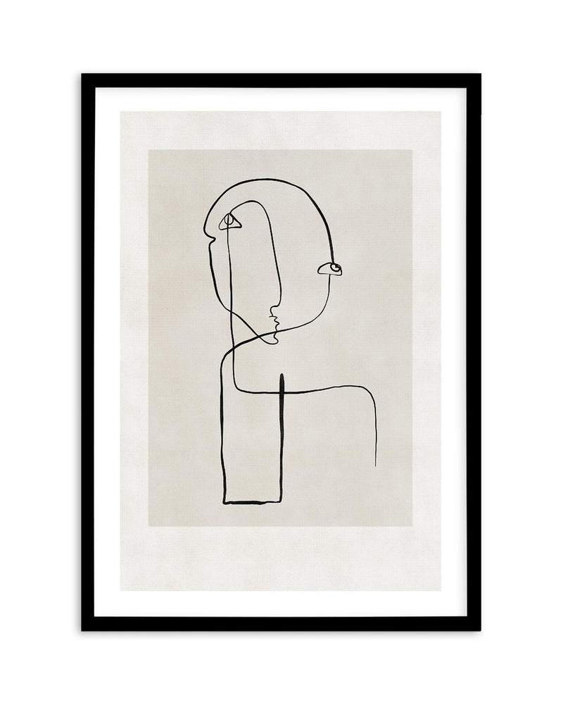 Abstract Face Line Art Art Print-PRINT-Olive et Oriel-Olive et Oriel-A5 | 5.8" x 8.3" | 14.8 x 21cm-Black-With White Border-Buy-Australian-Art-Prints-Online-with-Olive-et-Oriel-Your-Artwork-Specialists-Austrailia-Decorate-With-Coastal-Photo-Wall-Art-Prints-From-Our-Beach-House-Artwork-Collection-Fine-Poster-and-Framed-Artwork