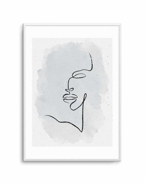 Abstract Face III | Periwinkle Blue Art Print-PRINT-Olive et Oriel-Olive et Oriel-A5 | 5.8" x 8.3" | 14.8 x 21cm-Unframed Art Print-With White Border-Buy-Australian-Art-Prints-Online-with-Olive-et-Oriel-Your-Artwork-Specialists-Austrailia-Decorate-With-Coastal-Photo-Wall-Art-Prints-From-Our-Beach-House-Artwork-Collection-Fine-Poster-and-Framed-Artwork
