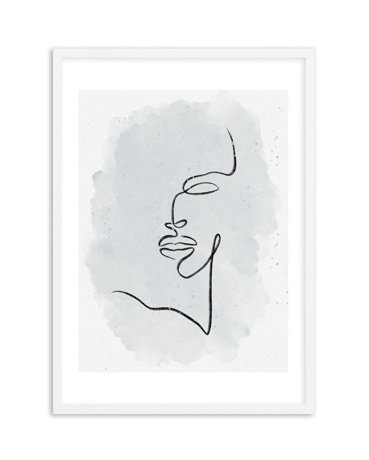 Abstract Face III | Periwinkle Blue Art Print-PRINT-Olive et Oriel-Olive et Oriel-A5 | 5.8" x 8.3" | 14.8 x 21cm-White-With White Border-Buy-Australian-Art-Prints-Online-with-Olive-et-Oriel-Your-Artwork-Specialists-Austrailia-Decorate-With-Coastal-Photo-Wall-Art-Prints-From-Our-Beach-House-Artwork-Collection-Fine-Poster-and-Framed-Artwork