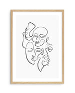 Abstract Faces I | Classic Art Print-PRINT-Olive et Oriel-Olive et Oriel-A5 | 5.8" x 8.3" | 14.8 x 21cm-Oak-With White Border-Buy-Australian-Art-Prints-Online-with-Olive-et-Oriel-Your-Artwork-Specialists-Austrailia-Decorate-With-Coastal-Photo-Wall-Art-Prints-From-Our-Beach-House-Artwork-Collection-Fine-Poster-and-Framed-Artwork