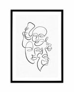 Abstract Faces I | Classic Art Print-PRINT-Olive et Oriel-Olive et Oriel-A5 | 5.8" x 8.3" | 14.8 x 21cm-Black-With White Border-Buy-Australian-Art-Prints-Online-with-Olive-et-Oriel-Your-Artwork-Specialists-Austrailia-Decorate-With-Coastal-Photo-Wall-Art-Prints-From-Our-Beach-House-Artwork-Collection-Fine-Poster-and-Framed-Artwork