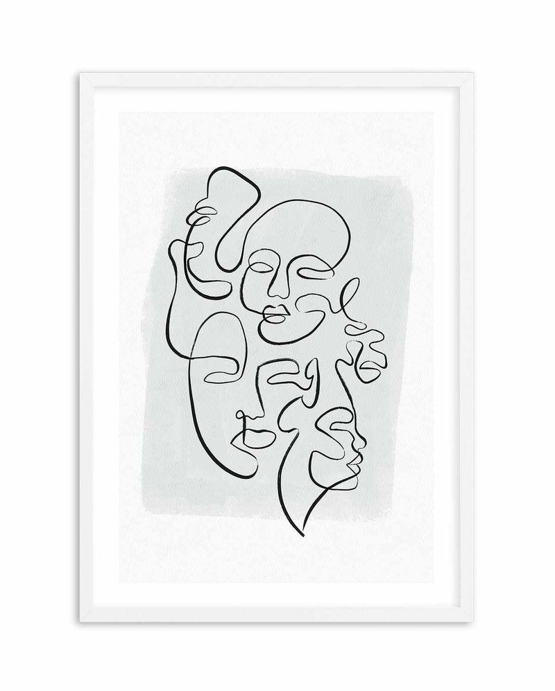 Abstract Faces I | Green Art Print-PRINT-Olive et Oriel-Olive et Oriel-A5 | 5.8" x 8.3" | 14.8 x 21cm-White-With White Border-Buy-Australian-Art-Prints-Online-with-Olive-et-Oriel-Your-Artwork-Specialists-Austrailia-Decorate-With-Coastal-Photo-Wall-Art-Prints-From-Our-Beach-House-Artwork-Collection-Fine-Poster-and-Framed-Artwork
