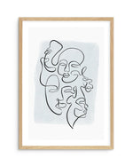 Abstract Faces I | Periwinkle Art Print-PRINT-Olive et Oriel-Olive et Oriel-A5 | 5.8" x 8.3" | 14.8 x 21cm-Oak-With White Border-Buy-Australian-Art-Prints-Online-with-Olive-et-Oriel-Your-Artwork-Specialists-Austrailia-Decorate-With-Coastal-Photo-Wall-Art-Prints-From-Our-Beach-House-Artwork-Collection-Fine-Poster-and-Framed-Artwork
