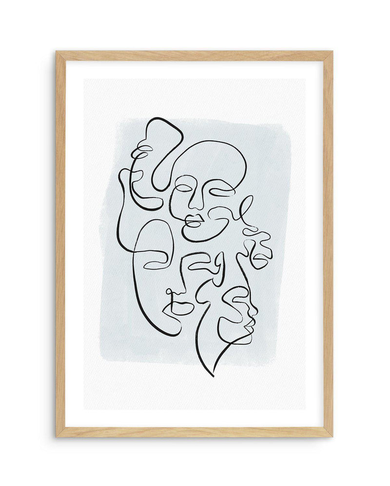 Abstract Faces I | Periwinkle Art Print-PRINT-Olive et Oriel-Olive et Oriel-A5 | 5.8" x 8.3" | 14.8 x 21cm-Oak-With White Border-Buy-Australian-Art-Prints-Online-with-Olive-et-Oriel-Your-Artwork-Specialists-Austrailia-Decorate-With-Coastal-Photo-Wall-Art-Prints-From-Our-Beach-House-Artwork-Collection-Fine-Poster-and-Framed-Artwork