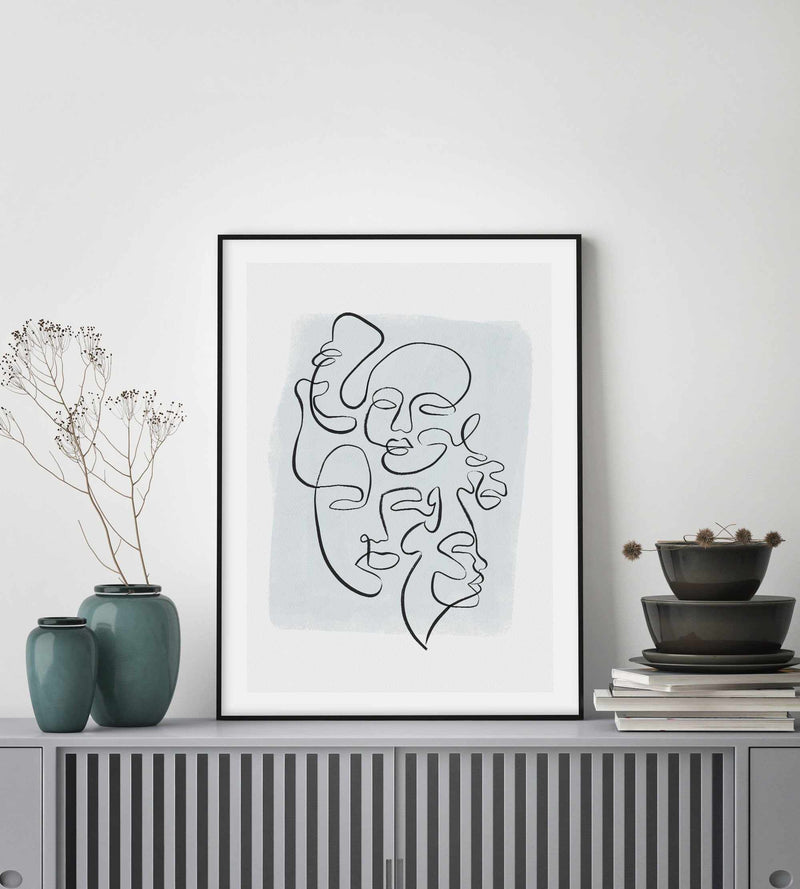 Abstract Faces I | Periwinkle Art Print-PRINT-Olive et Oriel-Olive et Oriel-Buy-Australian-Art-Prints-Online-with-Olive-et-Oriel-Your-Artwork-Specialists-Austrailia-Decorate-With-Coastal-Photo-Wall-Art-Prints-From-Our-Beach-House-Artwork-Collection-Fine-Poster-and-Framed-Artwork