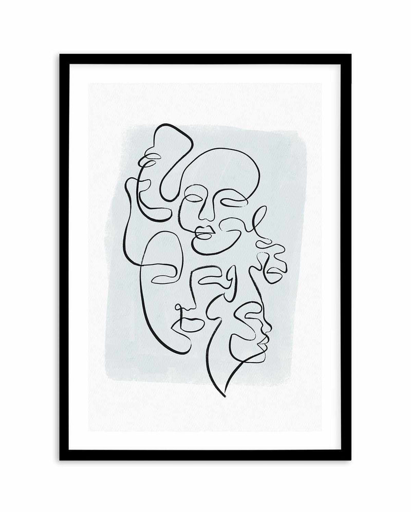 Abstract Faces I | Periwinkle Art Print-PRINT-Olive et Oriel-Olive et Oriel-A5 | 5.8" x 8.3" | 14.8 x 21cm-Black-With White Border-Buy-Australian-Art-Prints-Online-with-Olive-et-Oriel-Your-Artwork-Specialists-Austrailia-Decorate-With-Coastal-Photo-Wall-Art-Prints-From-Our-Beach-House-Artwork-Collection-Fine-Poster-and-Framed-Artwork