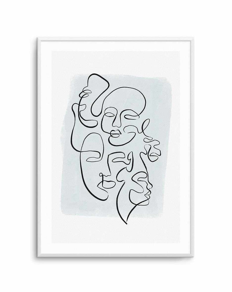 Abstract Faces I | Periwinkle Art Print-PRINT-Olive et Oriel-Olive et Oriel-A5 | 5.8" x 8.3" | 14.8 x 21cm-Unframed Art Print-With White Border-Buy-Australian-Art-Prints-Online-with-Olive-et-Oriel-Your-Artwork-Specialists-Austrailia-Decorate-With-Coastal-Photo-Wall-Art-Prints-From-Our-Beach-House-Artwork-Collection-Fine-Poster-and-Framed-Artwork