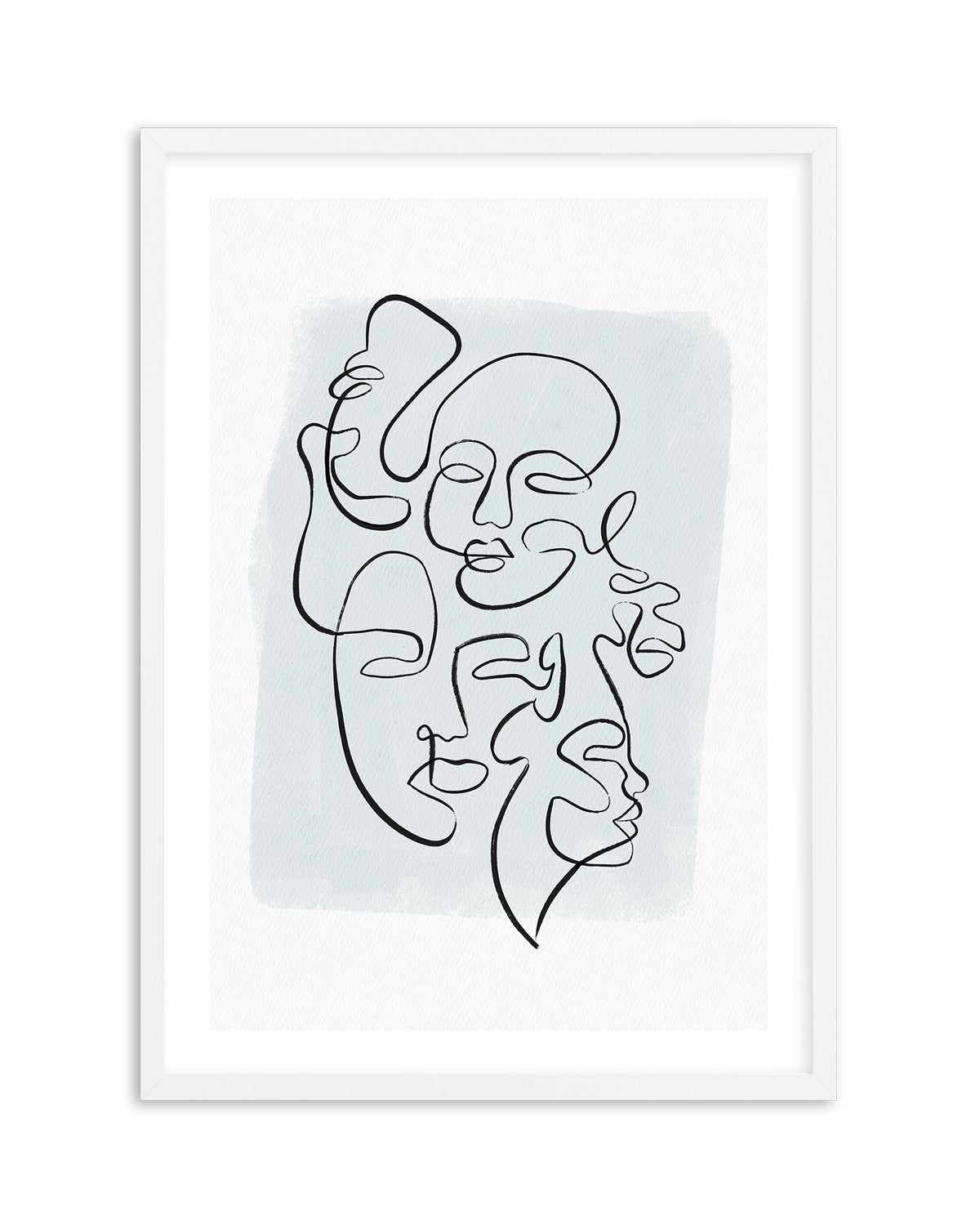 Abstract Faces I | Periwinkle Art Print-PRINT-Olive et Oriel-Olive et Oriel-A5 | 5.8" x 8.3" | 14.8 x 21cm-White-With White Border-Buy-Australian-Art-Prints-Online-with-Olive-et-Oriel-Your-Artwork-Specialists-Austrailia-Decorate-With-Coastal-Photo-Wall-Art-Prints-From-Our-Beach-House-Artwork-Collection-Fine-Poster-and-Framed-Artwork