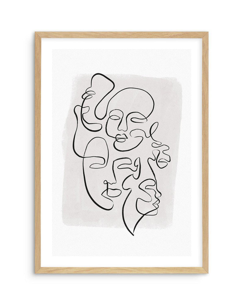 Abstract Faces I | Rouge Art Print-PRINT-Olive et Oriel-Olive et Oriel-A5 | 5.8" x 8.3" | 14.8 x 21cm-Oak-With White Border-Buy-Australian-Art-Prints-Online-with-Olive-et-Oriel-Your-Artwork-Specialists-Austrailia-Decorate-With-Coastal-Photo-Wall-Art-Prints-From-Our-Beach-House-Artwork-Collection-Fine-Poster-and-Framed-Artwork