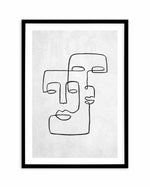 Abstract Faces II | On Concrete Art Print-PRINT-Olive et Oriel-Olive et Oriel-A5 | 5.8" x 8.3" | 14.8 x 21cm-Black-With White Border-Buy-Australian-Art-Prints-Online-with-Olive-et-Oriel-Your-Artwork-Specialists-Austrailia-Decorate-With-Coastal-Photo-Wall-Art-Prints-From-Our-Beach-House-Artwork-Collection-Fine-Poster-and-Framed-Artwork