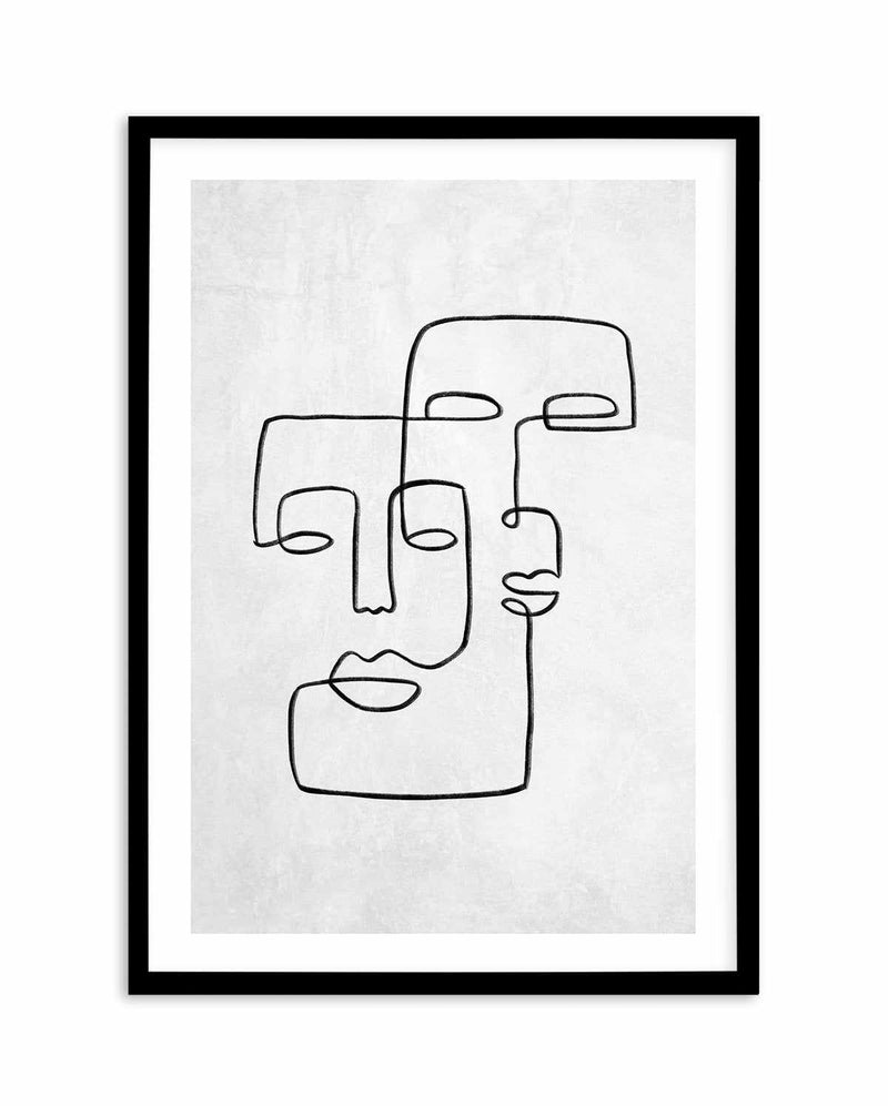 Abstract Faces II | On Concrete Art Print-PRINT-Olive et Oriel-Olive et Oriel-A5 | 5.8" x 8.3" | 14.8 x 21cm-Black-With White Border-Buy-Australian-Art-Prints-Online-with-Olive-et-Oriel-Your-Artwork-Specialists-Austrailia-Decorate-With-Coastal-Photo-Wall-Art-Prints-From-Our-Beach-House-Artwork-Collection-Fine-Poster-and-Framed-Artwork