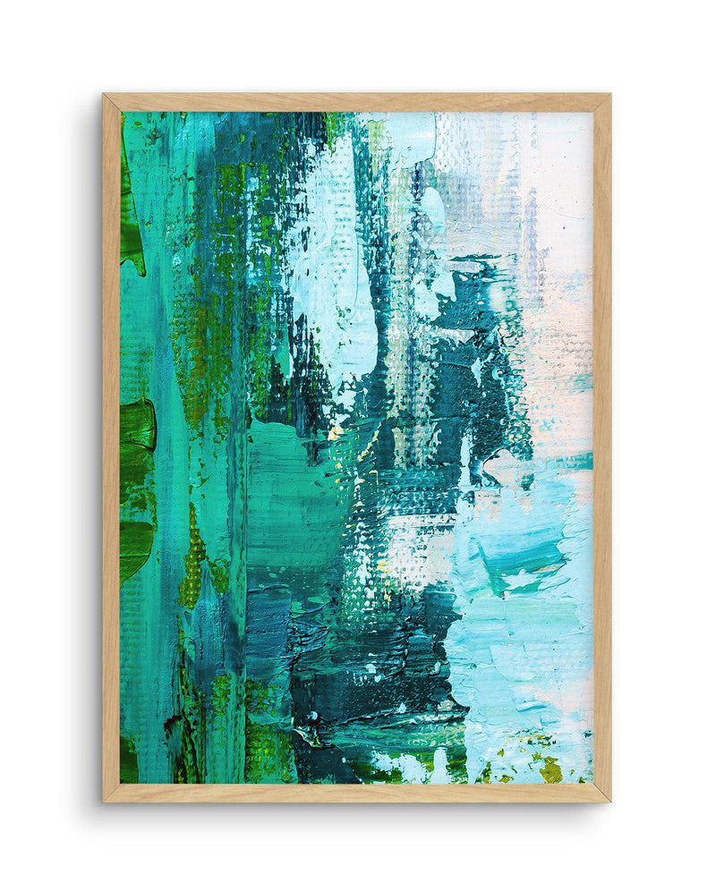 Abstract Green Acrylic I Art Print-PRINT-Olive et Oriel-Olive et Oriel-A4 | 8.3" x 11.7" | 21 x 29.7cm-Oak-With White Border-Buy-Australian-Art-Prints-Online-with-Olive-et-Oriel-Your-Artwork-Specialists-Austrailia-Decorate-With-Coastal-Photo-Wall-Art-Prints-From-Our-Beach-House-Artwork-Collection-Fine-Poster-and-Framed-Artwork