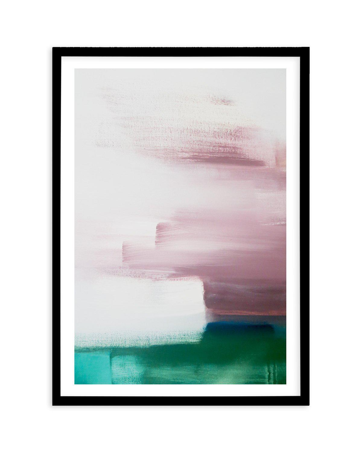 Abstract Green & Pink Painting Art Print-PRINT-Olive et Oriel-Olive et Oriel-A4 | 8.3" x 11.7" | 21 x 29.7cm-Black-With White Border-Buy-Australian-Art-Prints-Online-with-Olive-et-Oriel-Your-Artwork-Specialists-Austrailia-Decorate-With-Coastal-Photo-Wall-Art-Prints-From-Our-Beach-House-Artwork-Collection-Fine-Poster-and-Framed-Artwork