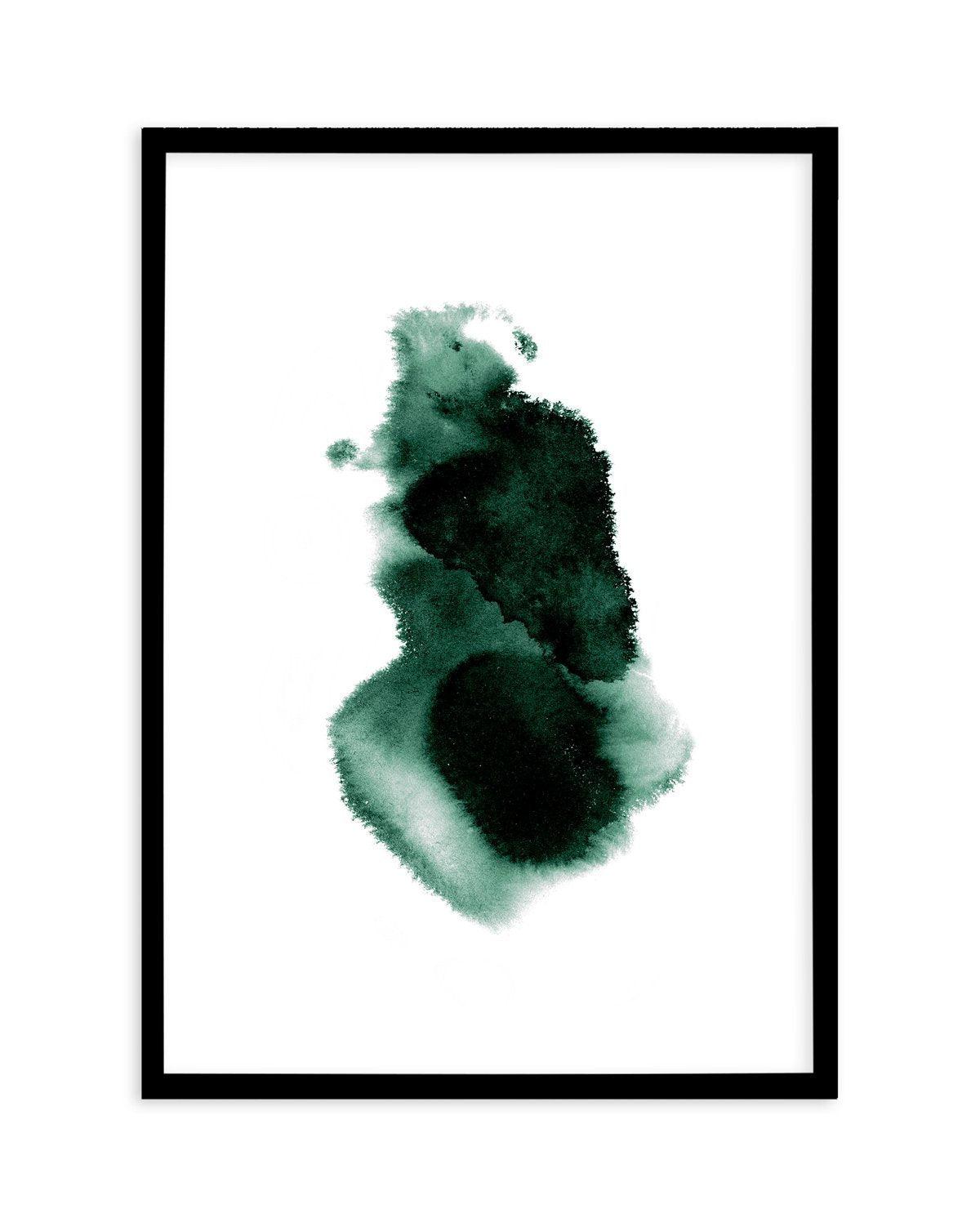 Abstract Green Watercolour I Art Print-PRINT-Olive et Oriel-Olive et Oriel-A4 | 8.3" x 11.7" | 21 x 29.7cm-Black-With White Border-Buy-Australian-Art-Prints-Online-with-Olive-et-Oriel-Your-Artwork-Specialists-Austrailia-Decorate-With-Coastal-Photo-Wall-Art-Prints-From-Our-Beach-House-Artwork-Collection-Fine-Poster-and-Framed-Artwork