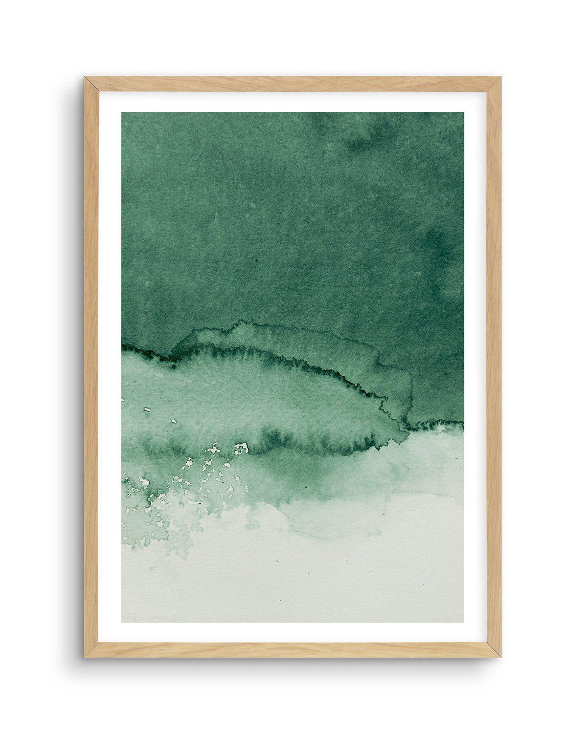 Abstract Green Watercolour III Art Print-PRINT-Olive et Oriel-Olive et Oriel-A4 | 8.3" x 11.7" | 21 x 29.7cm-Oak-With White Border-Buy-Australian-Art-Prints-Online-with-Olive-et-Oriel-Your-Artwork-Specialists-Austrailia-Decorate-With-Coastal-Photo-Wall-Art-Prints-From-Our-Beach-House-Artwork-Collection-Fine-Poster-and-Framed-Artwork