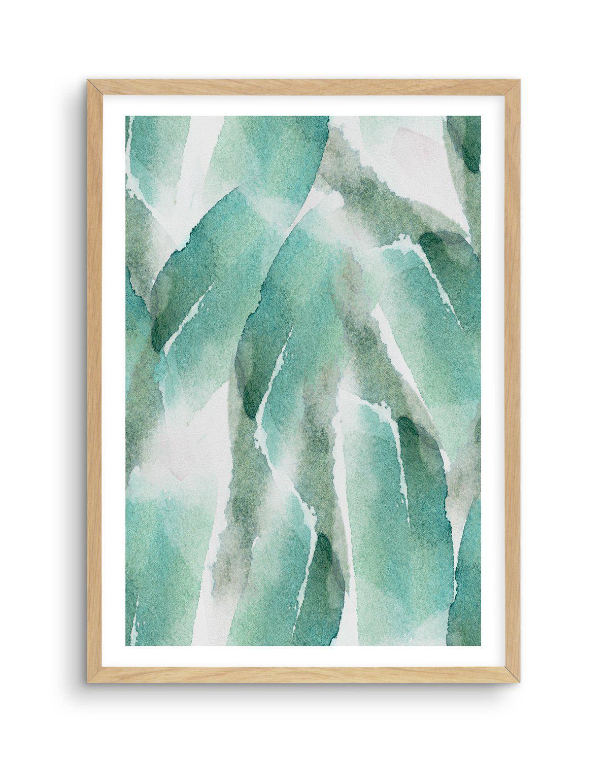 Abstract Green Watercolour IV Art Print-PRINT-Olive et Oriel-Olive et Oriel-A4 | 8.3" x 11.7" | 21 x 29.7cm-Oak-With White Border-Buy-Australian-Art-Prints-Online-with-Olive-et-Oriel-Your-Artwork-Specialists-Austrailia-Decorate-With-Coastal-Photo-Wall-Art-Prints-From-Our-Beach-House-Artwork-Collection-Fine-Poster-and-Framed-Artwork