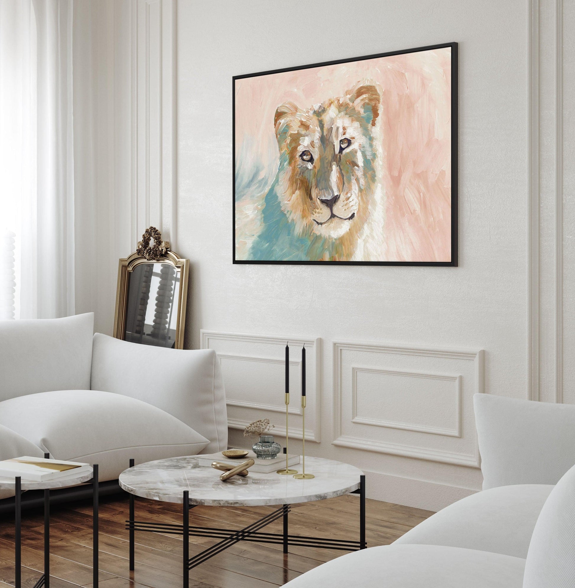 Abstract Lioness | Framed Canvas-CANVAS-You can shop wall art online with Olive et Oriel for everything from abstract art to fun kids wall art. Our beautiful modern art prints and canvas art are available from large canvas prints to wall art paintings and our proudly Australian artwork collection offers only the highest quality framed large wall art and canvas art Australia - You can buy fashion photography prints or Hampton print posters and paintings on canvas from Olive et Oriel and have them