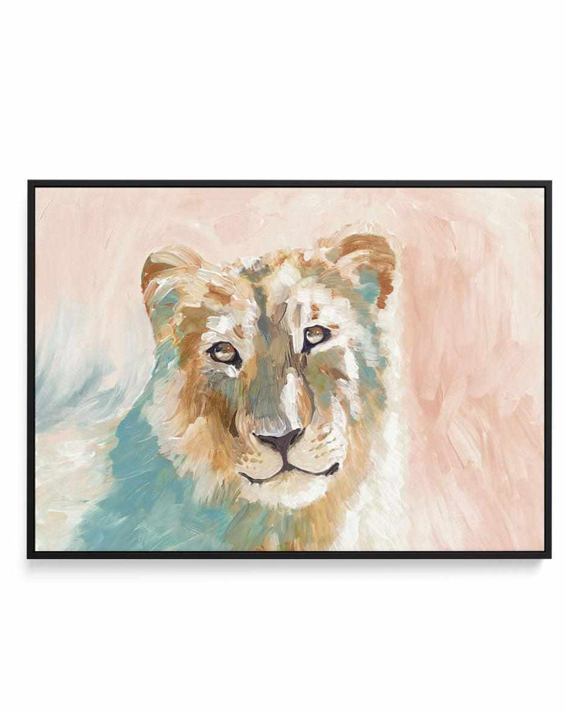 Abstract Lioness | Framed Canvas Art Print