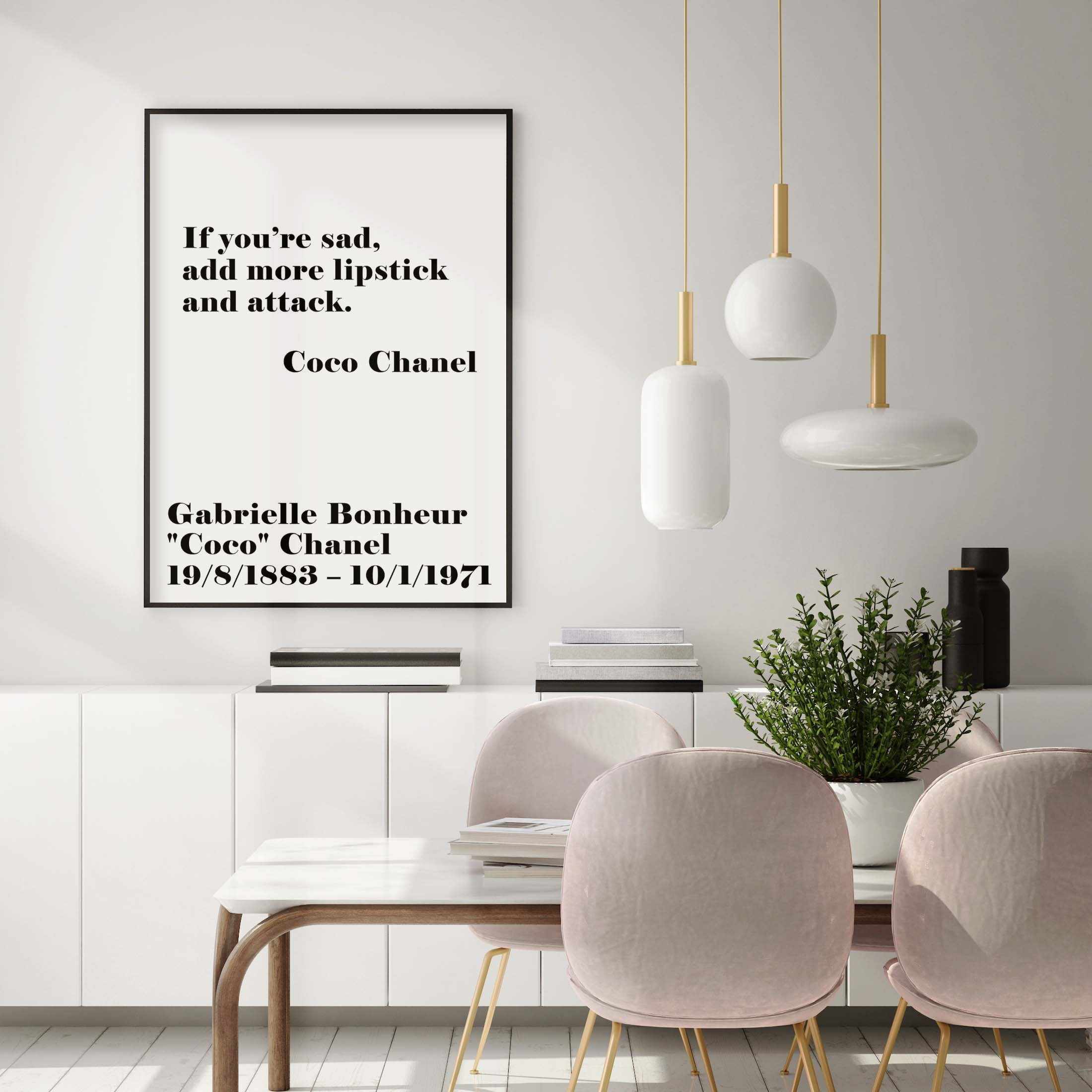 Add More Lipstick - Coco Chanel Art Print-PRINT-Olive et Oriel-Olive et Oriel-Buy-Australian-Art-Prints-Online-with-Olive-et-Oriel-Your-Artwork-Specialists-Austrailia-Decorate-With-Coastal-Photo-Wall-Art-Prints-From-Our-Beach-House-Artwork-Collection-Fine-Poster-and-Framed-Artwork