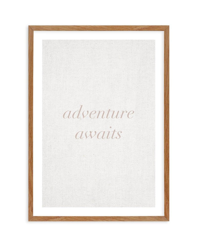Adventure Awaits on Linen | 3 Colour Options Art Print-PRINT-Olive et Oriel-Olive et Oriel-50x70 cm | 19.6" x 27.5"-Walnut-With White Border-Buy-Australian-Art-Prints-Online-with-Olive-et-Oriel-Your-Artwork-Specialists-Austrailia-Decorate-With-Coastal-Photo-Wall-Art-Prints-From-Our-Beach-House-Artwork-Collection-Fine-Poster-and-Framed-Artwork