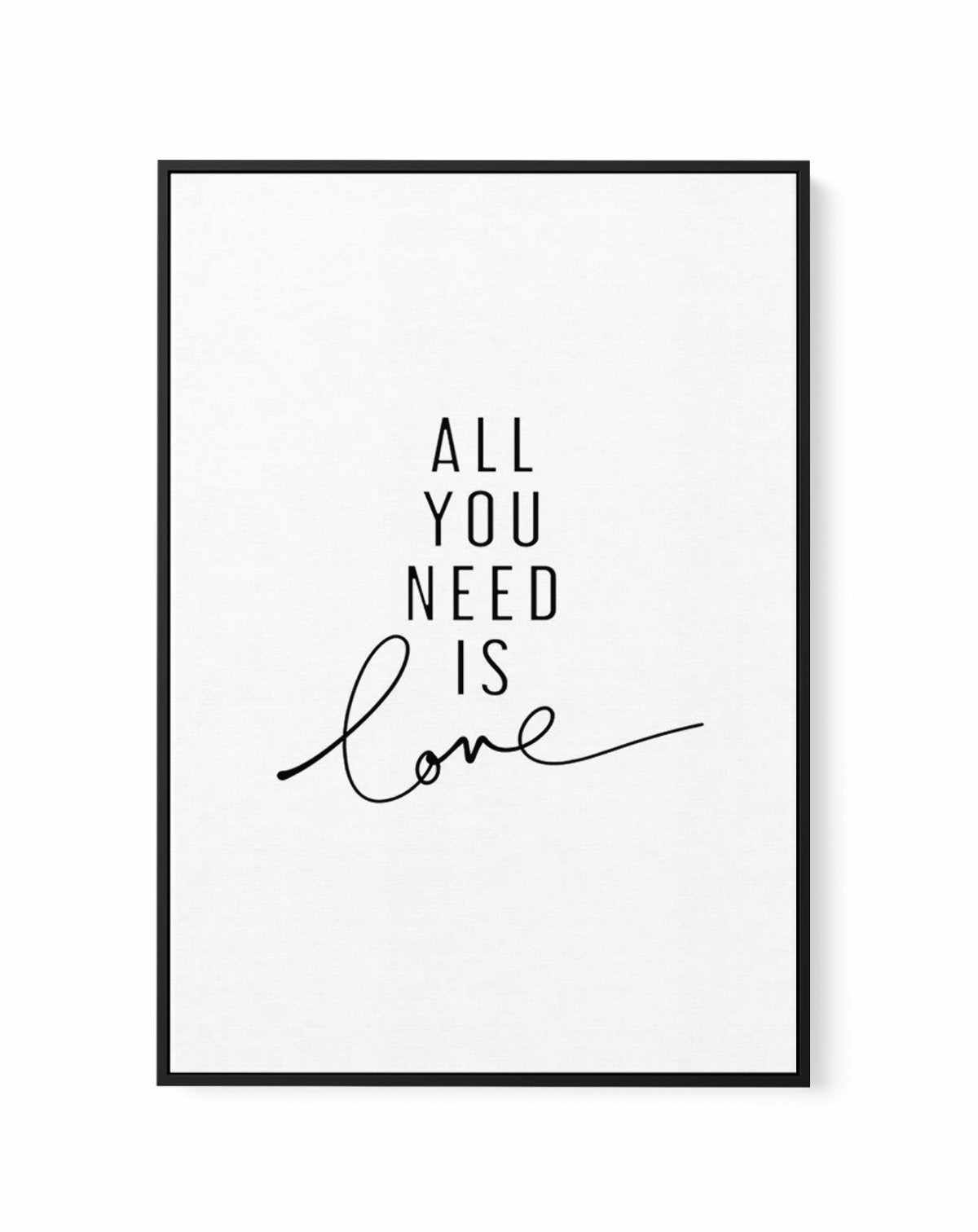 All You Need Is Love | Framed Canvas-CANVAS-You can shop wall art online with Olive et Oriel for everything from abstract art to fun kids wall art. Our beautiful modern art prints and canvas art are available from large canvas prints to wall art paintings and our proudly Australian artwork collection offers only the highest quality framed large wall art and canvas art Australia - You can buy fashion photography prints or Hampton print posters and paintings on canvas from Olive et Oriel and have 