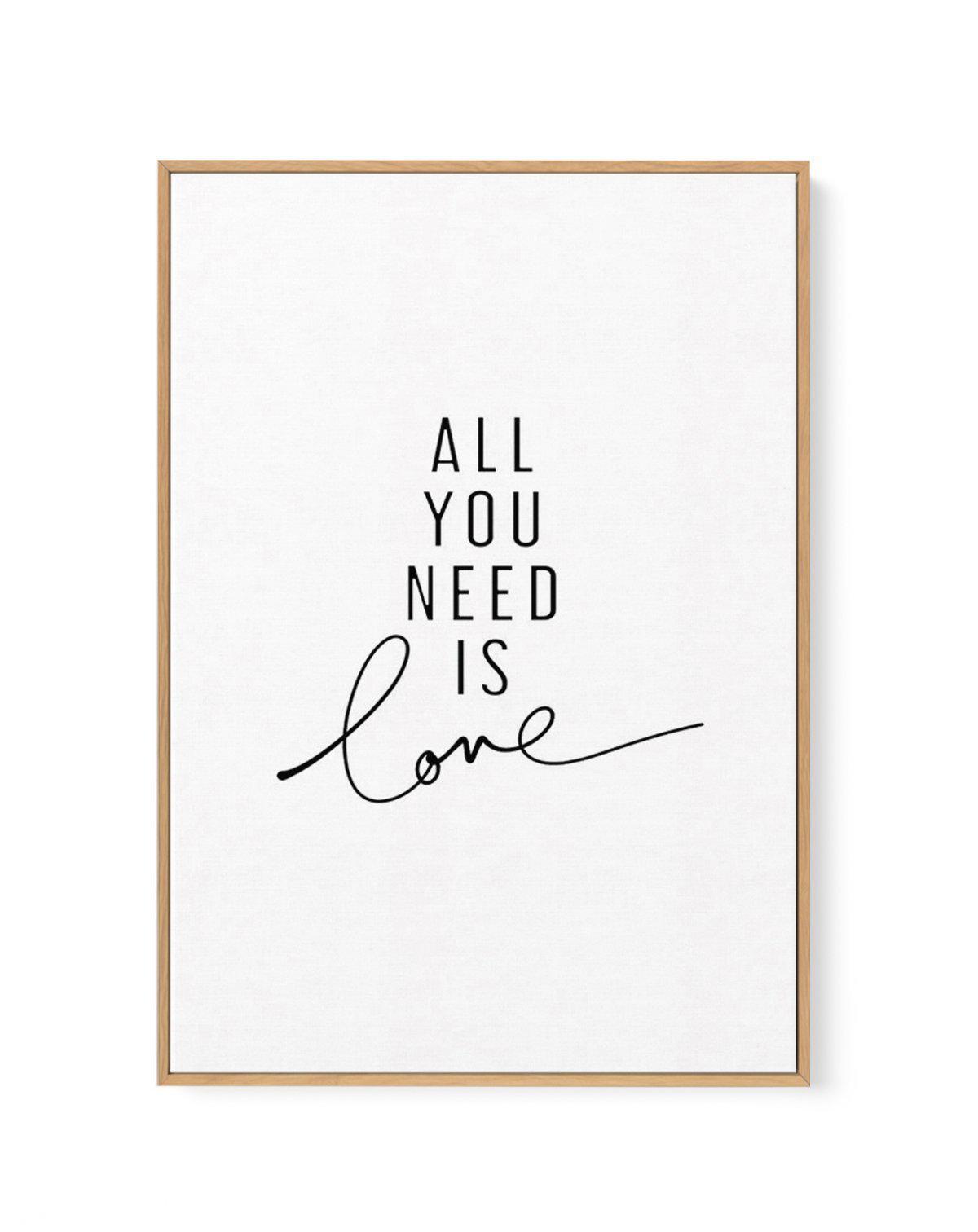 All You Need Is Love | Framed Canvas-CANVAS-You can shop wall art online with Olive et Oriel for everything from abstract art to fun kids wall art. Our beautiful modern art prints and canvas art are available from large canvas prints to wall art paintings and our proudly Australian artwork collection offers only the highest quality framed large wall art and canvas art Australia - You can buy fashion photography prints or Hampton print posters and paintings on canvas from Olive et Oriel and have 