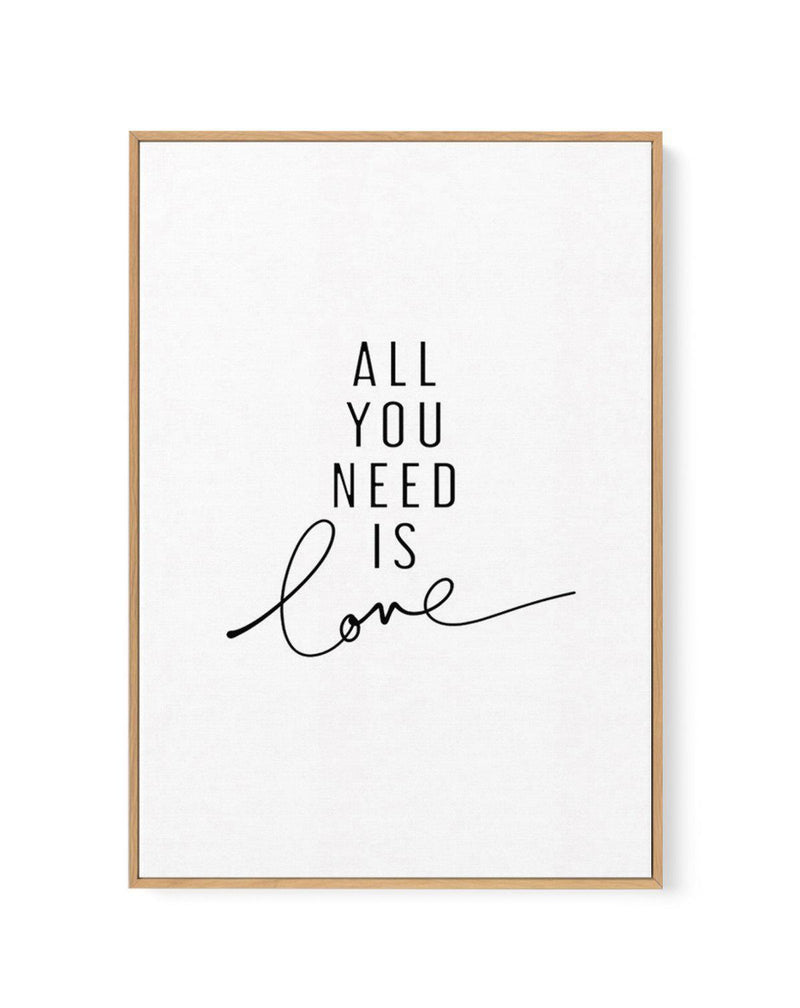 All You Need Is Love | Framed Canvas-CANVAS-You can shop wall art online with Olive et Oriel for everything from abstract art to fun kids wall art. Our beautiful modern art prints and canvas art are available from large canvas prints to wall art paintings and our proudly Australian artwork collection offers only the highest quality framed large wall art and canvas art Australia - You can buy fashion photography prints or Hampton print posters and paintings on canvas from Olive et Oriel and have 