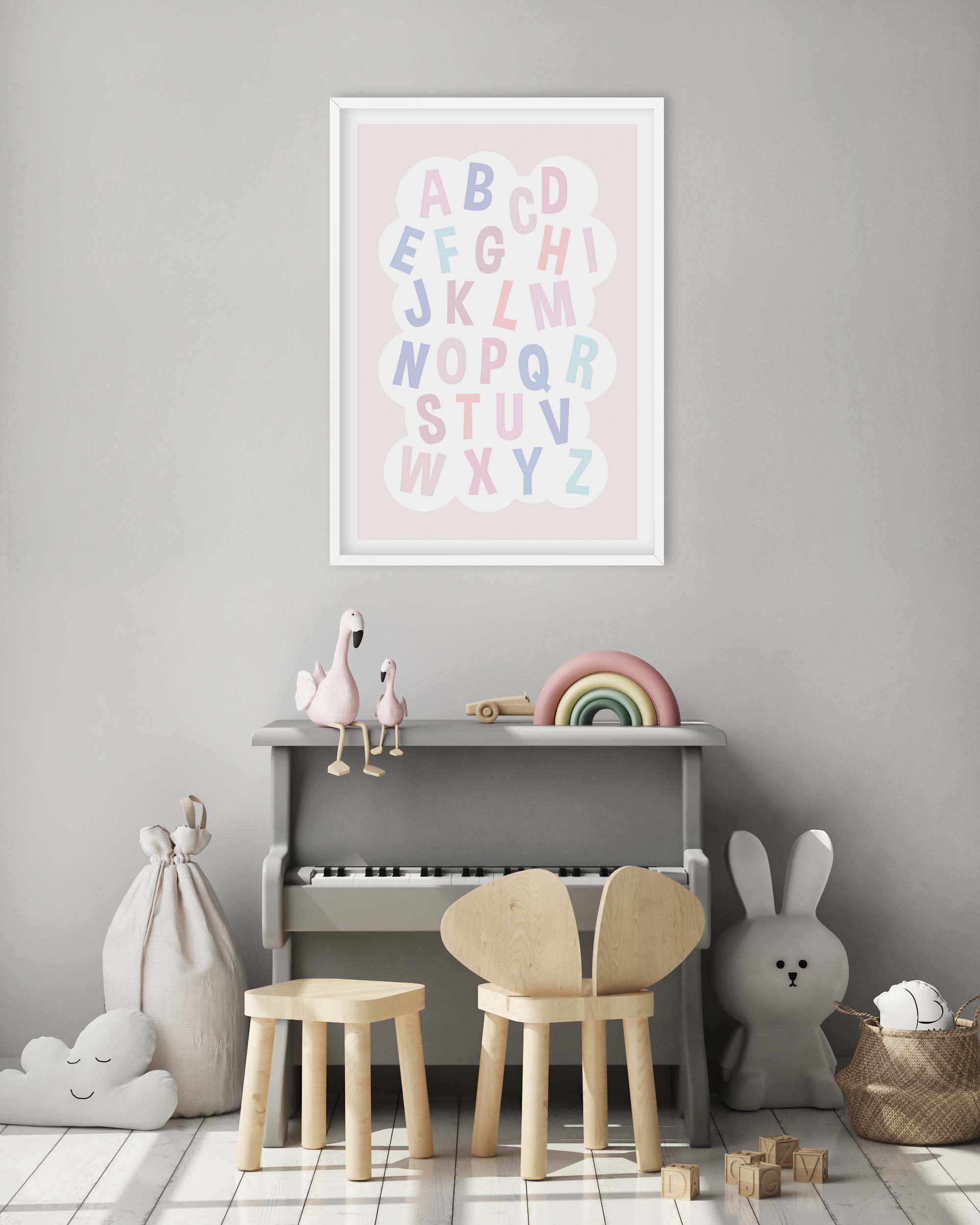 Alphabet Cloud | Pastels Art Print-PRINT-Olive et Oriel-Olive et Oriel-Buy-Australian-Art-Prints-Online-with-Olive-et-Oriel-Your-Artwork-Specialists-Austrailia-Decorate-With-Coastal-Photo-Wall-Art-Prints-From-Our-Beach-House-Artwork-Collection-Fine-Poster-and-Framed-Artwork