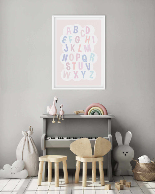 Alphabet Cloud | Pastels Art Print-PRINT-Olive et Oriel-Olive et Oriel-Buy-Australian-Art-Prints-Online-with-Olive-et-Oriel-Your-Artwork-Specialists-Austrailia-Decorate-With-Coastal-Photo-Wall-Art-Prints-From-Our-Beach-House-Artwork-Collection-Fine-Poster-and-Framed-Artwork