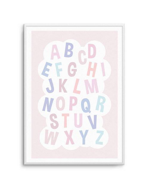Alphabet Cloud | Pastels Art Print-PRINT-Olive et Oriel-Olive et Oriel-A5 | 5.8" x 8.3" | 14.8 x 21cm-Unframed Art Print-With White Border-Buy-Australian-Art-Prints-Online-with-Olive-et-Oriel-Your-Artwork-Specialists-Austrailia-Decorate-With-Coastal-Photo-Wall-Art-Prints-From-Our-Beach-House-Artwork-Collection-Fine-Poster-and-Framed-Artwork
