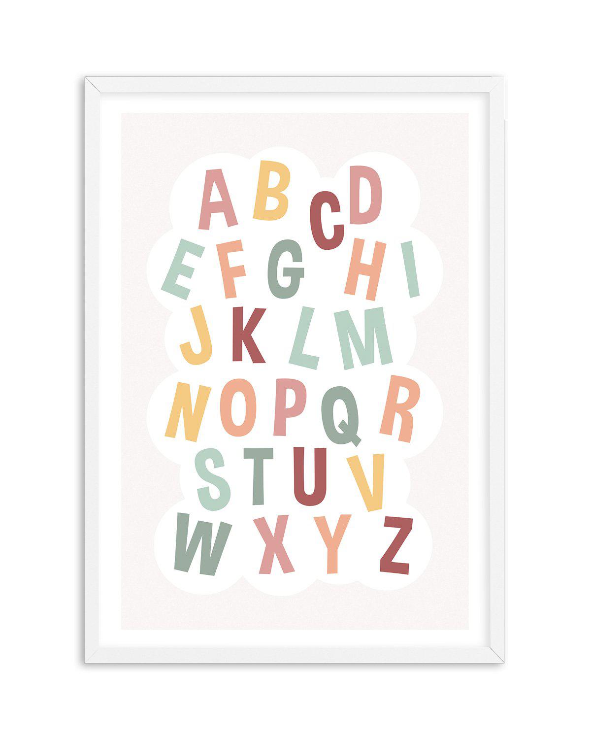 Alphabet Cloud | Soft Pop Art Print-PRINT-Olive et Oriel-Olive et Oriel-A5 | 5.8" x 8.3" | 14.8 x 21cm-White-With White Border-Buy-Australian-Art-Prints-Online-with-Olive-et-Oriel-Your-Artwork-Specialists-Austrailia-Decorate-With-Coastal-Photo-Wall-Art-Prints-From-Our-Beach-House-Artwork-Collection-Fine-Poster-and-Framed-Artwork