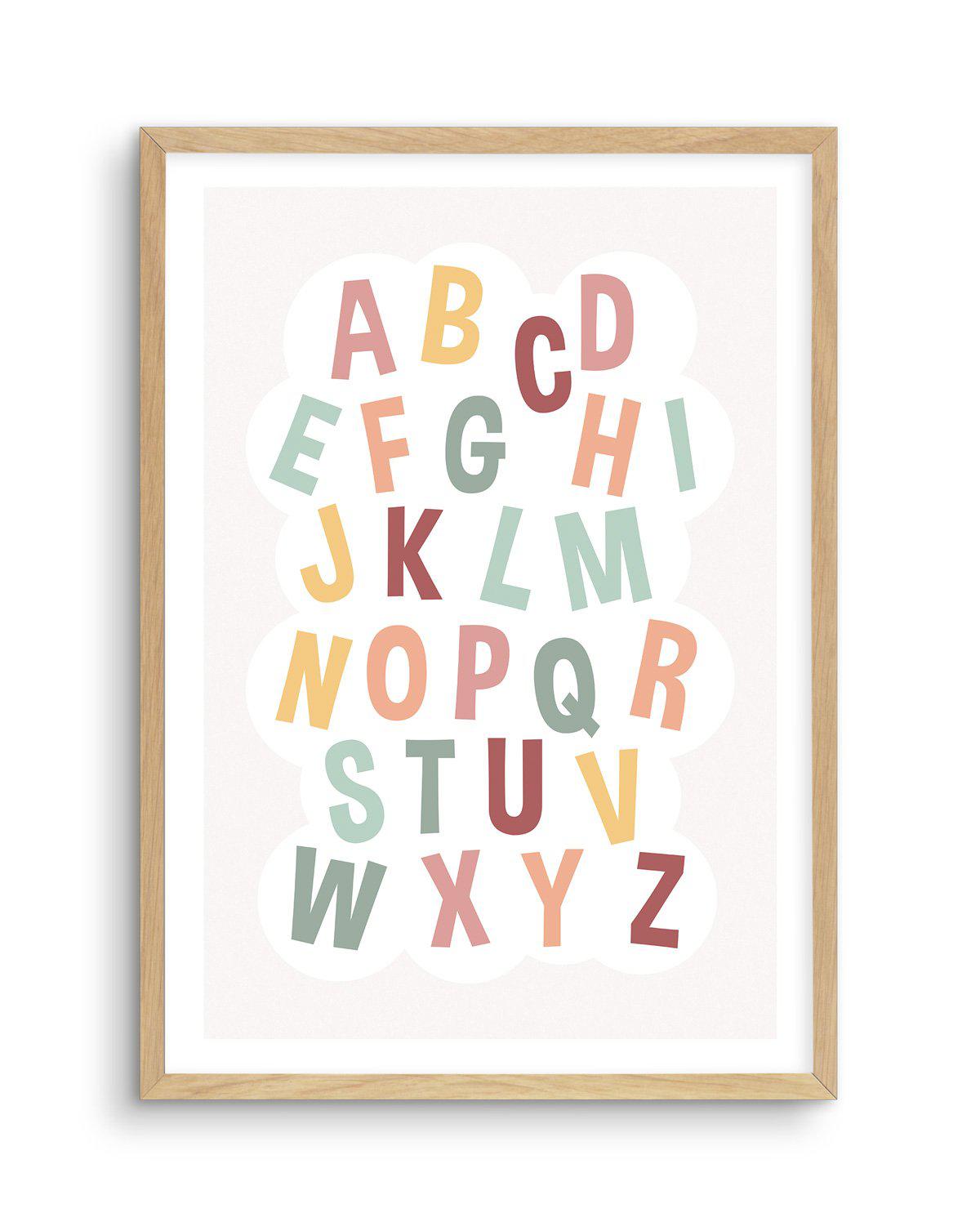 Alphabet Cloud | Soft Pop Art Print-PRINT-Olive et Oriel-Olive et Oriel-A5 | 5.8" x 8.3" | 14.8 x 21cm-Oak-With White Border-Buy-Australian-Art-Prints-Online-with-Olive-et-Oriel-Your-Artwork-Specialists-Austrailia-Decorate-With-Coastal-Photo-Wall-Art-Prints-From-Our-Beach-House-Artwork-Collection-Fine-Poster-and-Framed-Artwork