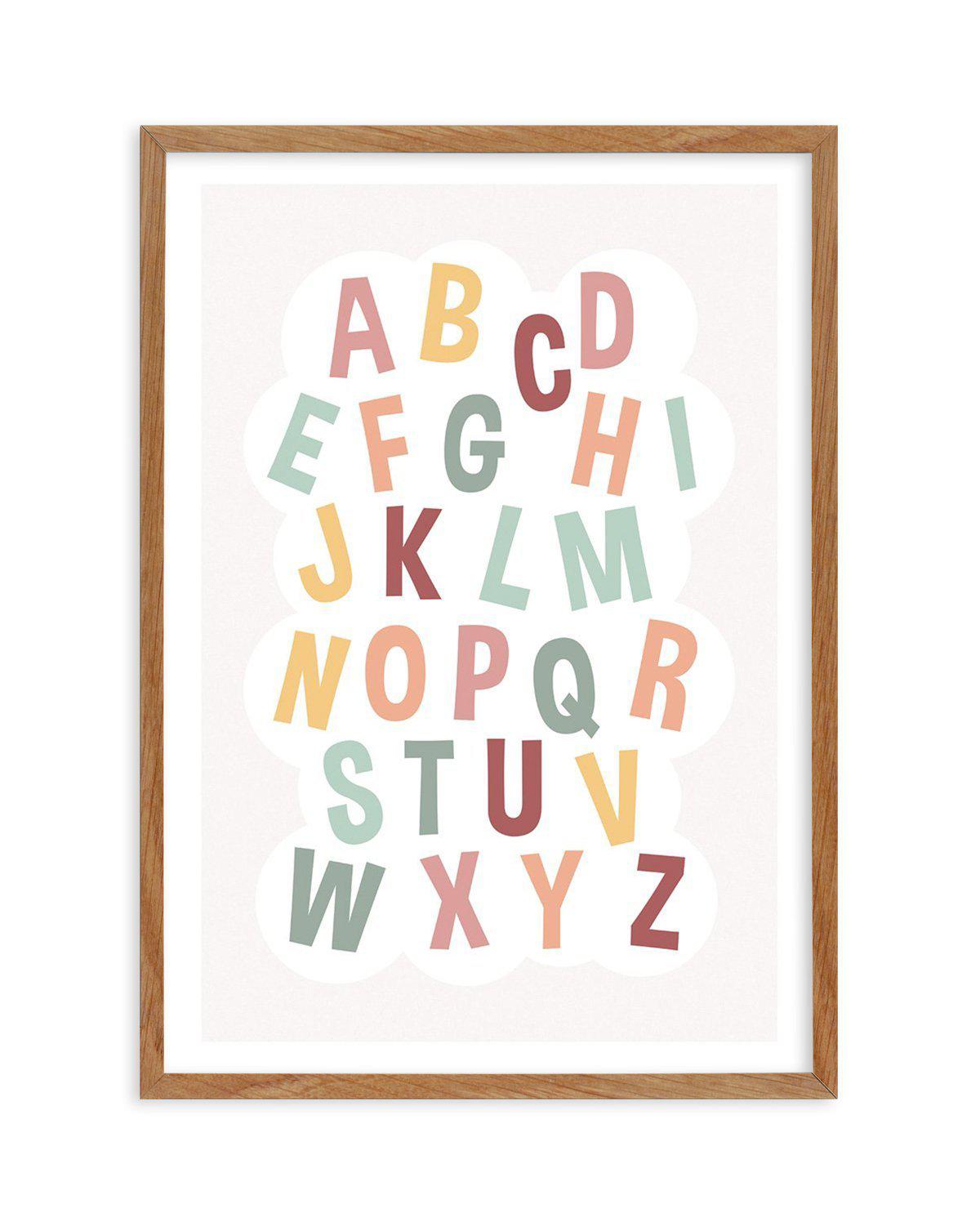 Alphabet Cloud | Soft Pop Art Print-PRINT-Olive et Oriel-Olive et Oriel-50x70 cm | 19.6" x 27.5"-Walnut-With White Border-Buy-Australian-Art-Prints-Online-with-Olive-et-Oriel-Your-Artwork-Specialists-Austrailia-Decorate-With-Coastal-Photo-Wall-Art-Prints-From-Our-Beach-House-Artwork-Collection-Fine-Poster-and-Framed-Artwork