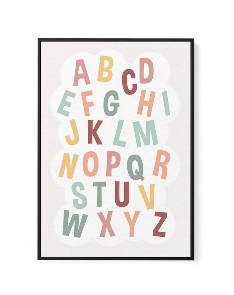 Alphabet Cloud | Soft Pop | Framed Canvas-CANVAS-You can shop wall art online with Olive et Oriel for everything from abstract art to fun kids wall art. Our beautiful modern art prints and canvas art are available from large canvas prints to wall art paintings and our proudly Australian artwork collection offers only the highest quality framed large wall art and canvas art Australia - You can buy fashion photography prints or Hampton print posters and paintings on canvas from Olive et Oriel and 