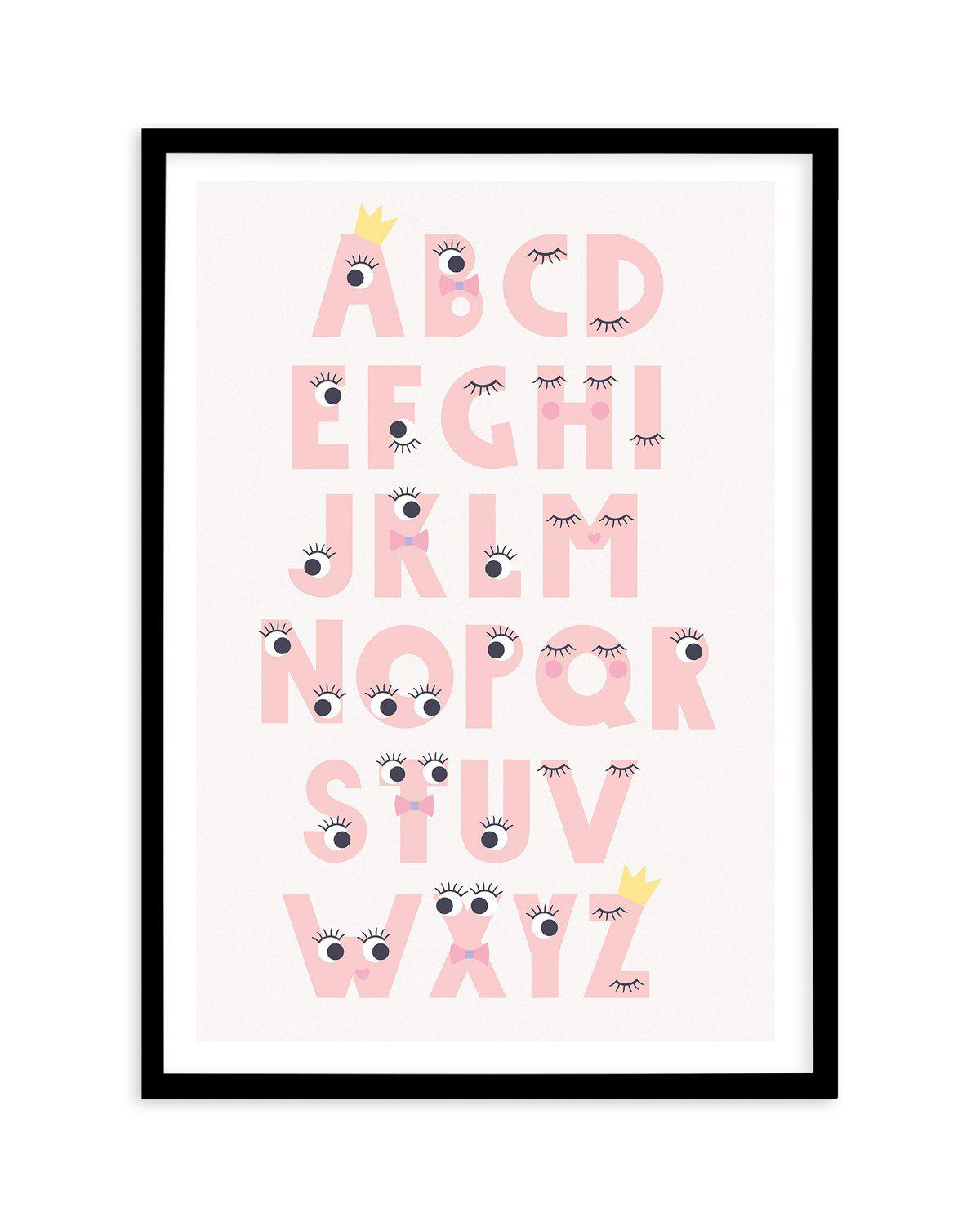 Alphabet Funny Eyes Art Print-PRINT-Olive et Oriel-Olive et Oriel-A5 | 5.8" x 8.3" | 14.8 x 21cm-Black-With White Border-Buy-Australian-Art-Prints-Online-with-Olive-et-Oriel-Your-Artwork-Specialists-Austrailia-Decorate-With-Coastal-Photo-Wall-Art-Prints-From-Our-Beach-House-Artwork-Collection-Fine-Poster-and-Framed-Artwork