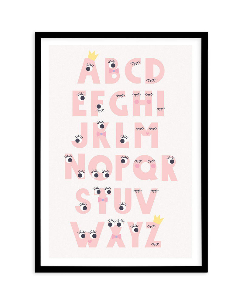 Alphabet Funny Eyes Art Print-PRINT-Olive et Oriel-Olive et Oriel-A5 | 5.8" x 8.3" | 14.8 x 21cm-Black-With White Border-Buy-Australian-Art-Prints-Online-with-Olive-et-Oriel-Your-Artwork-Specialists-Austrailia-Decorate-With-Coastal-Photo-Wall-Art-Prints-From-Our-Beach-House-Artwork-Collection-Fine-Poster-and-Framed-Artwork