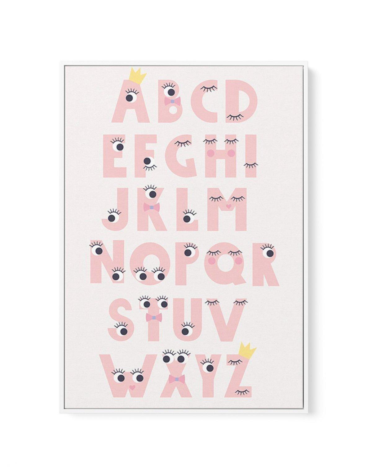 Alphabet Funny Eyes | Framed Canvas-CANVAS-You can shop wall art online with Olive et Oriel for everything from abstract art to fun kids wall art. Our beautiful modern art prints and canvas art are available from large canvas prints to wall art paintings and our proudly Australian artwork collection offers only the highest quality framed large wall art and canvas art Australia - You can buy fashion photography prints or Hampton print posters and paintings on canvas from Olive et Oriel and have t